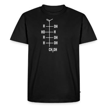 Formule chimique sucrée contenant du glucose sucre glucose - T-shirt Premium bio Homme - noir - Devant - Nico (187cm)