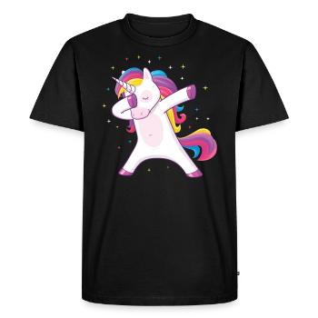 tamponnant licorne - T-shirt Premium bio Homme - noir - Devant - Nico (187cm)