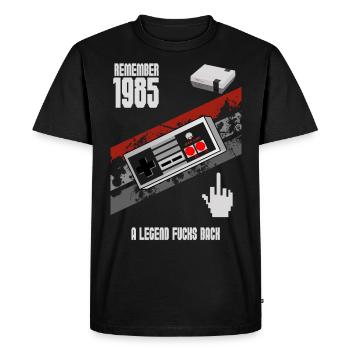 LÉGENDE DE 1985 - T-shirt Premium bio Homme - noir - Devant - Nico (187cm)