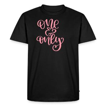 Un et seulement - T-shirt Premium bio Homme - noir - Devant - Nico (187cm)