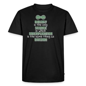 Biology Science Multiplication Division Gift - Men's Premium Organic T-Shirt - black - Front - Nico (187cm)