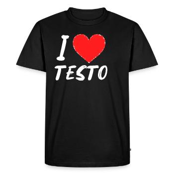 Nous aimons Testo, un cadeau pour tous les Testo - T-shirt Premium bio Homme - noir - Devant - Nico (187cm)