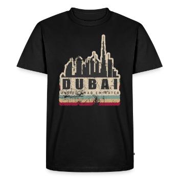 Rétro Dubai Tower City Tourisme Cadeau - T-shirt Premium bio Homme - noir - Devant - Nico (187cm)