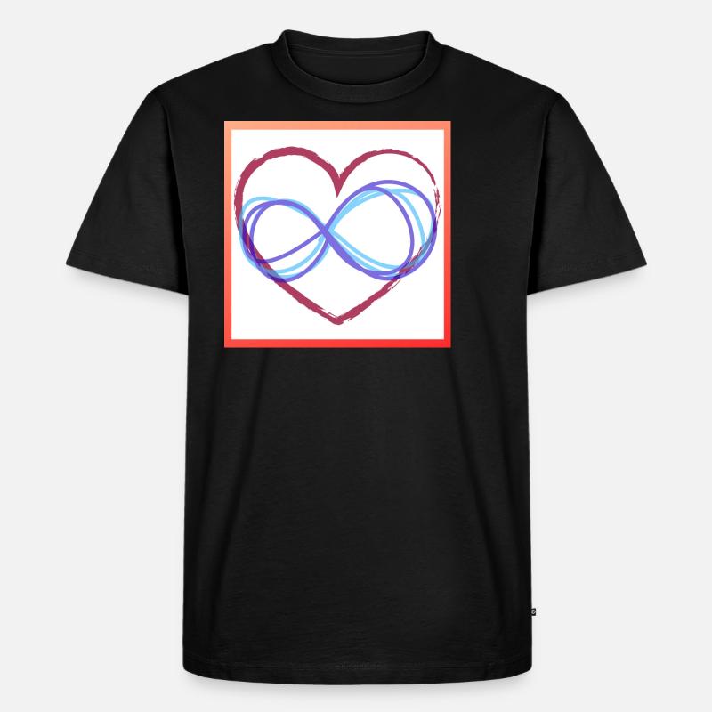 Herz Unendlichkeit - Männer Premium Bio T-Shirt - Schwarz