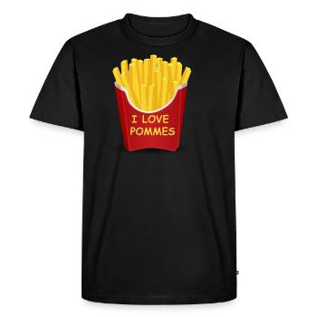 J'AIME LES POMMES - T-shirt Premium bio Homme - noir - Devant - Nico (187cm)