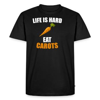 carrot - Men's Premium Organic T-Shirt - black - Front - Nico (187cm)