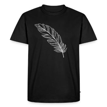 Feather Feathers Indian Gift - Men's Premium Organic T-Shirt - black - Front - Nico (187cm)