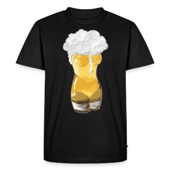 Tente de bière de géométrie de bière sur Malle T-shirt - T-shirt Premium bio Homme - noir - Devant - Nico (187cm)