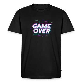 game over, neon sign - Men's Premium Organic T-Shirt - black - Front - Nico (187cm)