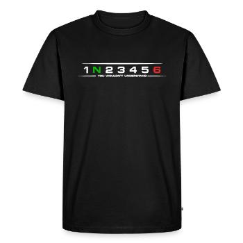 Motorrad 6 Gänge Gangschaltung Speed Adrenalin Fun - Männer Premium Bio T-Shirt - Schwarz - Vorne - Nico (187cm)
