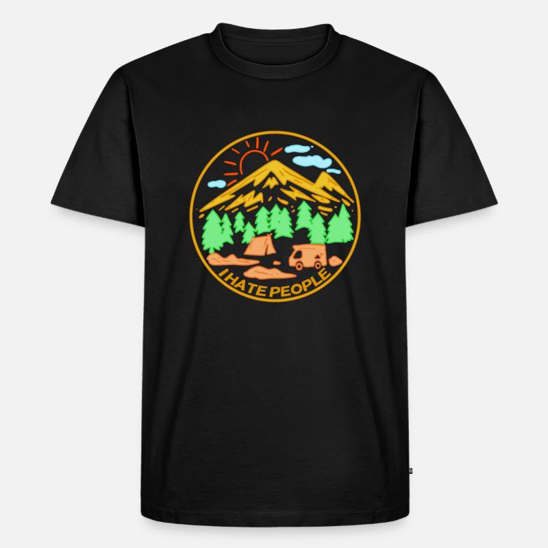 Ich hasse Menschen - Männer Premium Bio T-Shirt - Schwarz