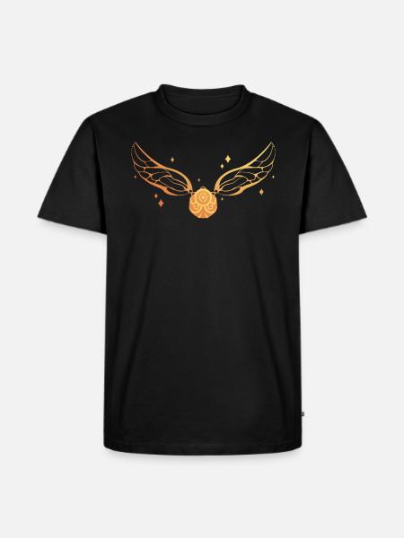 Vif d'or volant avec étoiles magiques - T-shirt Premium bio Homme - noir