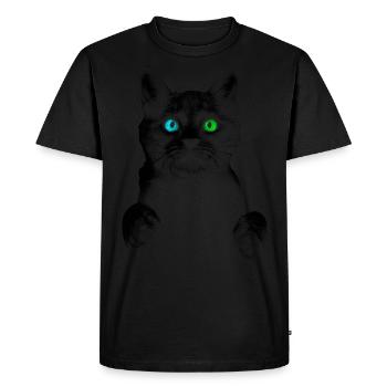Katze - Männer Premium Bio T-Shirt - Schwarz - Vorne - Nico (187cm)