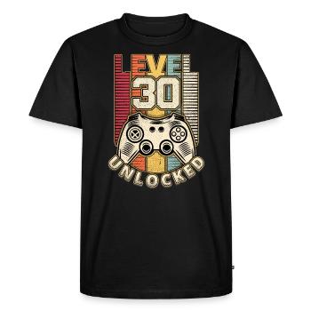 30ème anniversaire niveau 30 ans rétro gamer cadeau - T-shirt Premium bio Homme - noir - Devant - Nico (187cm)