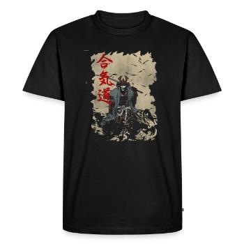 Samurai Warrior Japanese Manga Anime Gift - Men's Premium Organic T-Shirt - black - Front - Nico (187cm)