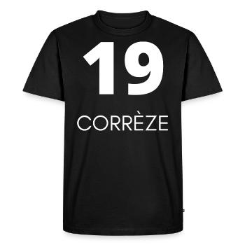 19 Corrèze - Men's Premium Organic T-Shirt - black - Front - Nico (187cm)