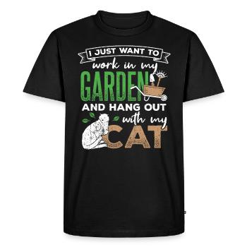 Animaux dans le jardin - T-shirt Premium bio Homme - noir - Devant - Nico (187cm)
