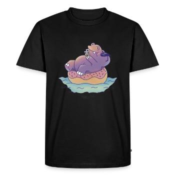 Summer Hippo Sun Glasses Lemonade Pool Donut Sea - Men's Premium Organic T-Shirt - black - Front - Nico (187cm)