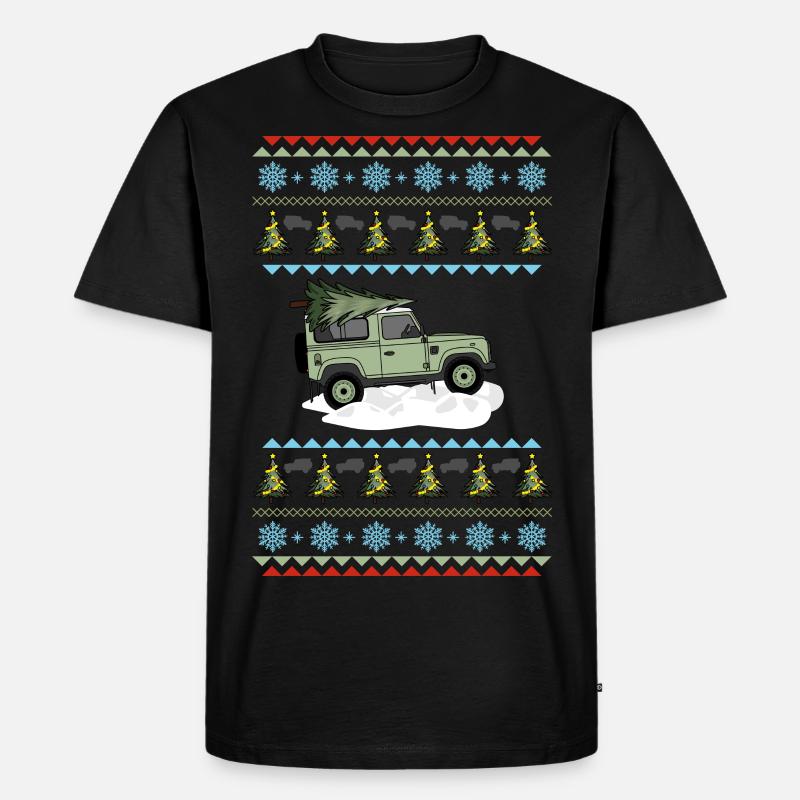 Defender 90 - Weihnachtsbaum - Männer Premium Bio T-Shirt - Schwarz