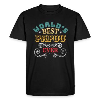 Meilleur Papou du Monde - T-shirt Premium bio Homme - noir - Devant - Nico (187cm)