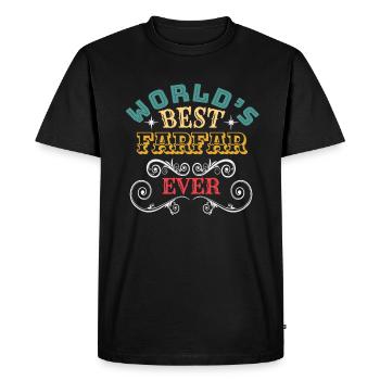 Worlds Best Farfar Ever - Men's Premium Organic T-Shirt - black - Front - Nico (187cm)