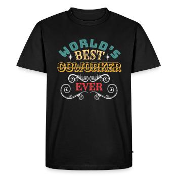 Meilleur collègue au monde - T-shirt Premium bio Homme - noir - Devant - Nico (187cm)