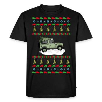 Defender - Christmas Sweater - Men's Premium Organic T-Shirt - black - Front - Nico (187cm)