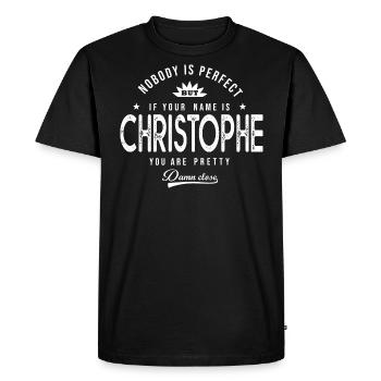 Christophe cadeau personnalisé prénom christophe - T-shirt Premium bio Homme - noir - Devant - Nico (187cm)