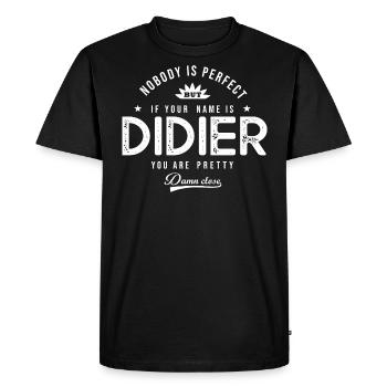 Didier cadeau personnalisé prénom didier - T-shirt Premium bio Homme - noir - Devant - Nico (187cm)