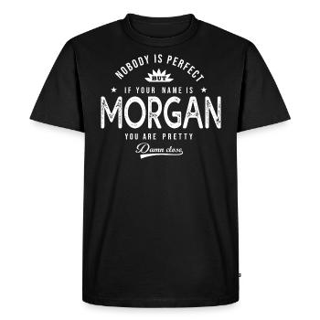 Morgan cadeau personnalisé prénom morgan - T-shirt Premium bio Homme - noir - Devant - Nico (187cm)