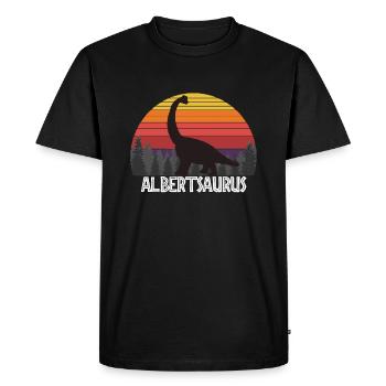 Albertsaurus Albert saurus nom de dinosaure anniversaire - T-shirt Premium bio Homme - noir - Devant - Nico (187cm)