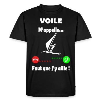 Voile - voile m'appelle - T-shirt Premium bio Homme - noir - Devant - Nico (187cm)