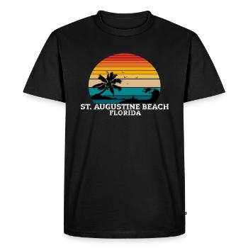Plages de St. Augustine Beach en Floride - T-shirt Premium bio Homme - noir - Devant - Nico (187cm)