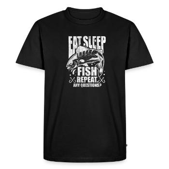 Angler - Men's Premium Organic T-Shirt - black - Front - Nico (187cm)