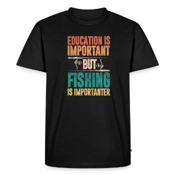 Angler - Men's Premium Organic T-Shirt - black - Front - Nico (187cm)