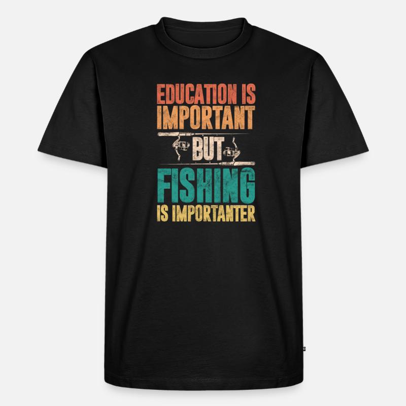 Angler - Männer Premium Bio T-Shirt - Schwarz