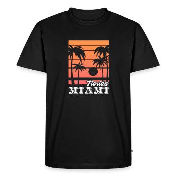Miami - Men's Premium Organic T-Shirt - black - Front - Nico (187cm)