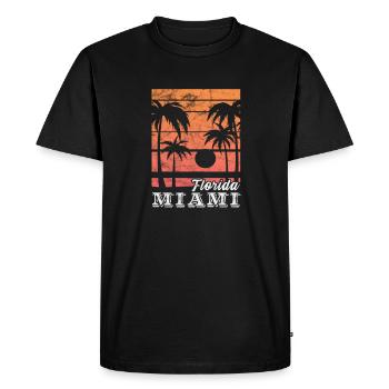 Miami Floride USA Amérique Cadeau de Voyage de Vacances - T-shirt Premium bio Homme - noir - Devant - Nico (187cm)