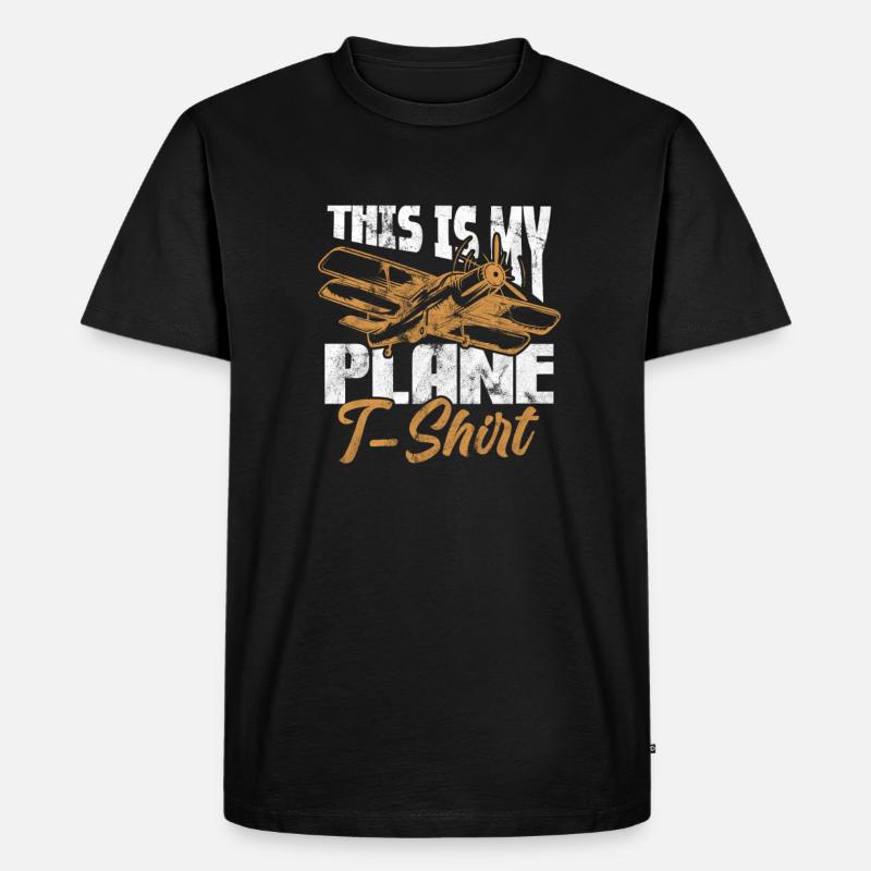 Pilot - Männer Premium Bio T-Shirt - Schwarz