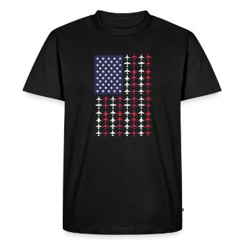 Cadeau Pilot Airplane Flying Flyer - T-shirt Premium bio Homme - noir - Devant - Nico (187cm)