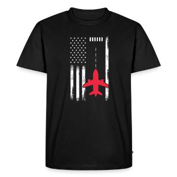 Cadeau Pilot Airplane Flying Flyer - T-shirt Premium bio Homme - noir - Devant - Nico (187cm)