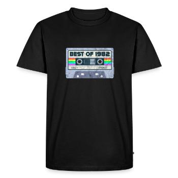 1982 - T-shirt Premium bio Homme - noir - Devant - Nico (187cm)