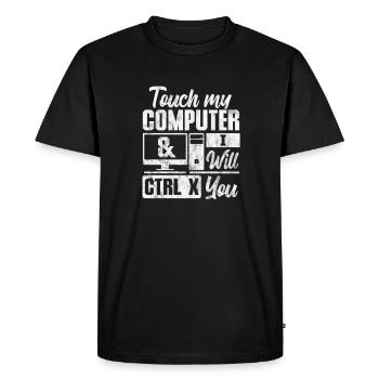 Computer Nerd Programmeur PC Cadeau informatique - T-shirt Premium bio Homme - noir - Devant - Nico (187cm)