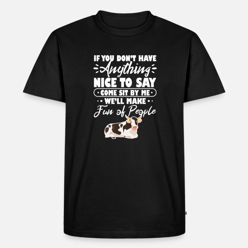 Kuh - Männer Premium Bio T-Shirt - Schwarz