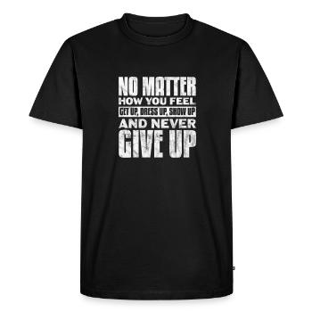 Motivation Motiver Carrière Dire Cadeau - T-shirt Premium bio Homme - noir - Devant - Nico (187cm)