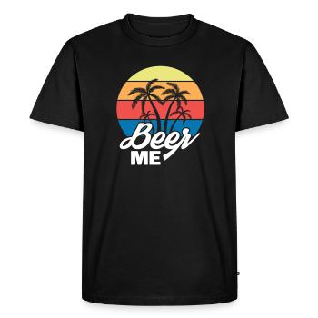 Bière - T-shirt Premium bio Homme - noir - Devant - Nico (187cm)