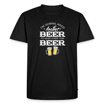 Bière - T-shirt Premium bio Homme - noir - Devant - Nico (187cm)