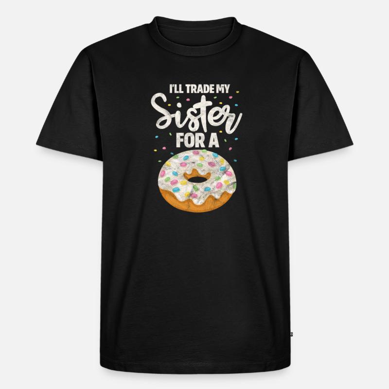 Donut Schwester - Männer Premium Bio T-Shirt - Schwarz