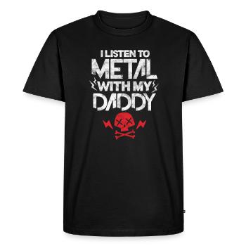 Père Heavy Metal - T-shirt Premium bio Homme - noir - Devant - Nico (187cm)