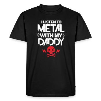 Père Heavy Metal Fils Fille Cadeau de fête des pères - T-shirt Premium bio Homme - noir - Devant - Nico (187cm)